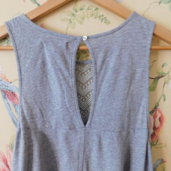 🦅 American Eagle Lace Gray Asymetrical Tank Top - Picture 6 of 11